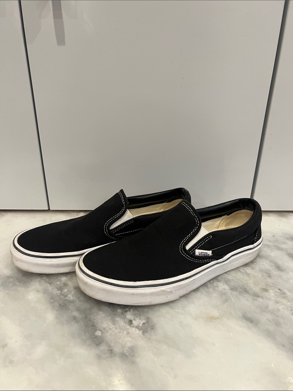 Vans Black Slip-On Canvas Loafers